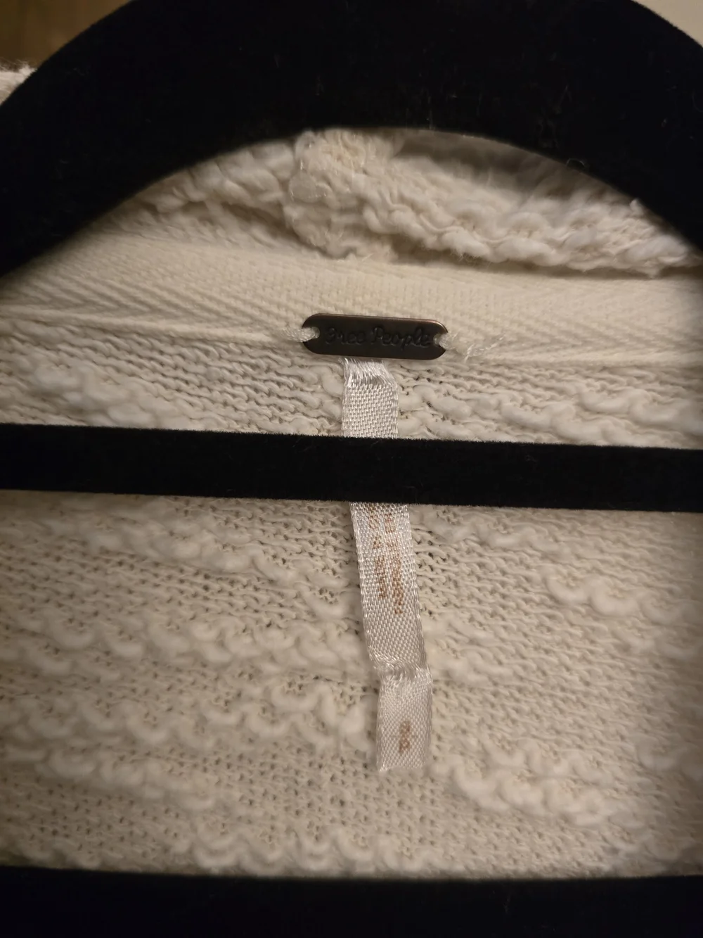 Free People In The Loop Open Front Boho Cardigan Raw Edge Zipper Accent Size S